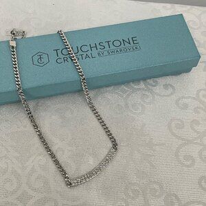Swarovski‎ Touchstone Crystal Silver Tone Necklace With Rhinestone Bar